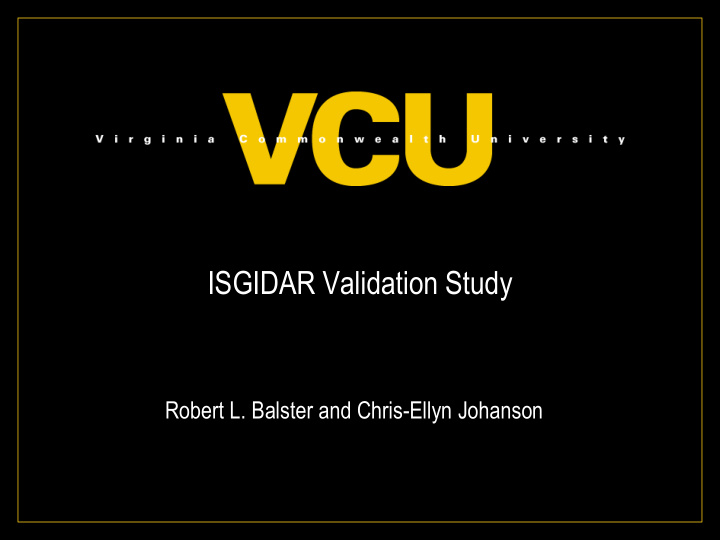 isgidar validation study