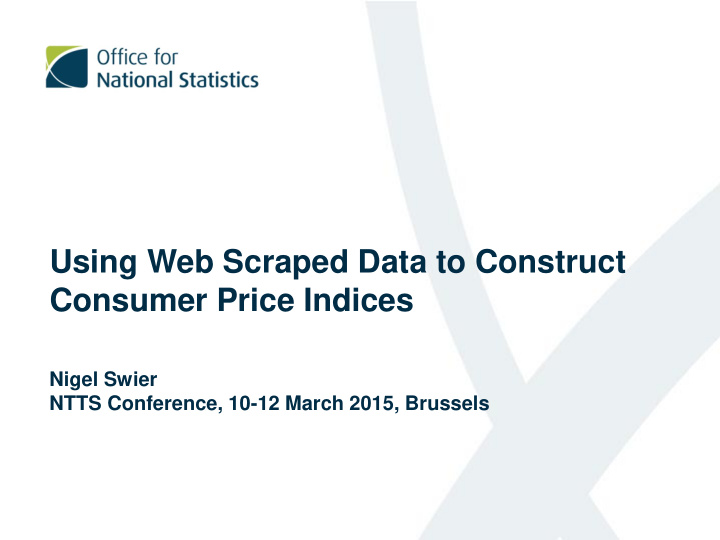 using web scraped data to construct consumer price indices