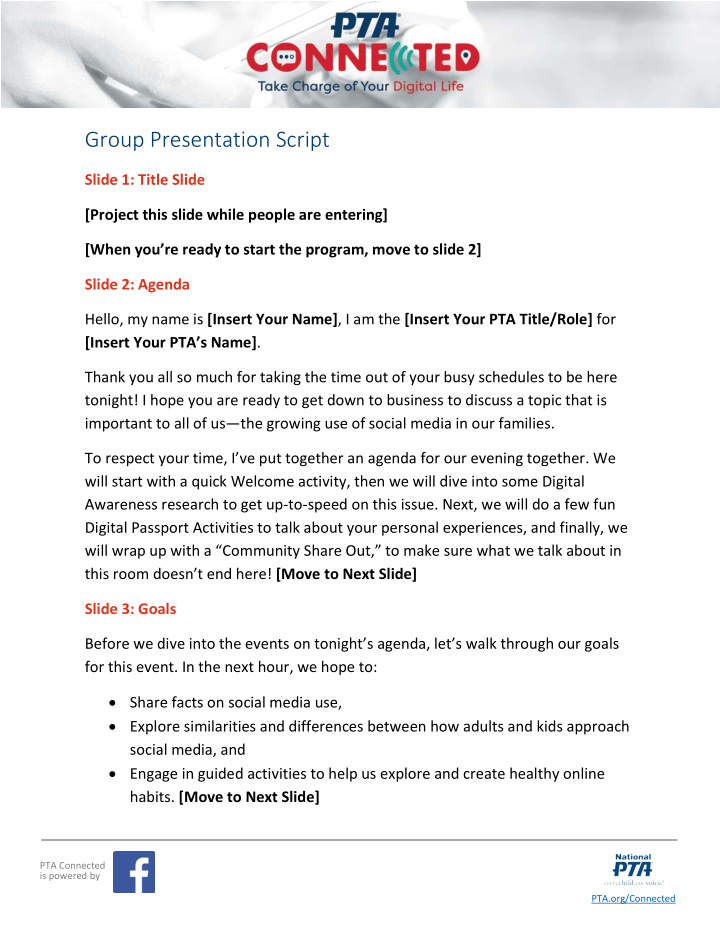 group presentation script