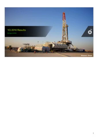 1  Hello and welcome. This is BPs first-quarter 2016 results webcast and conference call.  Im