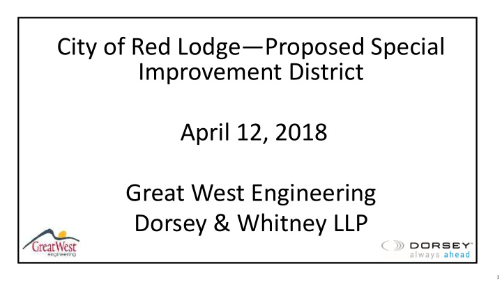 city of red lodge proposed special improvement district