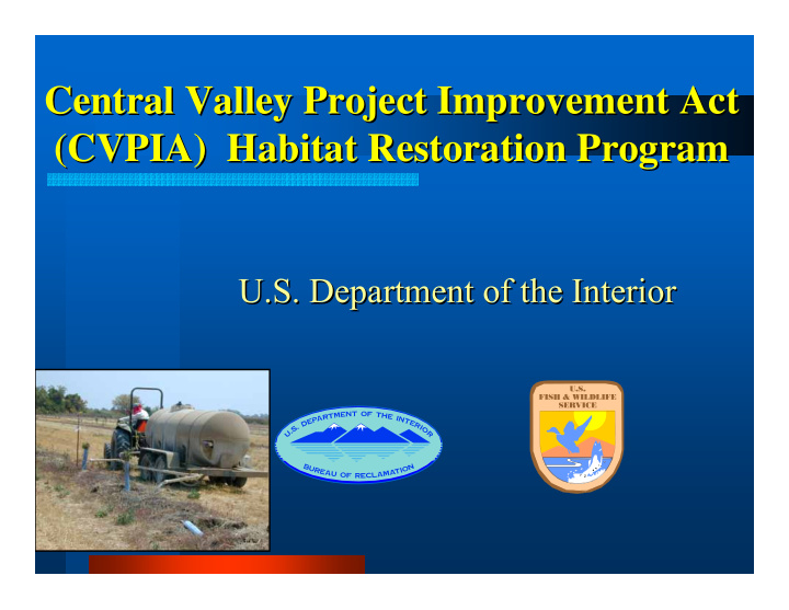 central valley project improvement act central valley
