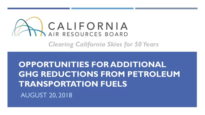 opportunities for additional ghg reductions from