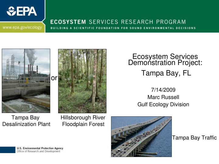 ecosystem services demonstration project tampa bay fl or