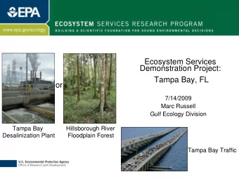 Ecosystem Services  Demonstration Project:  Tampa Bay, FL  or  7/14/2009  Marc Russell  Gulf