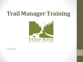 Trail Manager Training  5/8/2020  Download the Ramblr App  Download Ramblr App  Sign up with