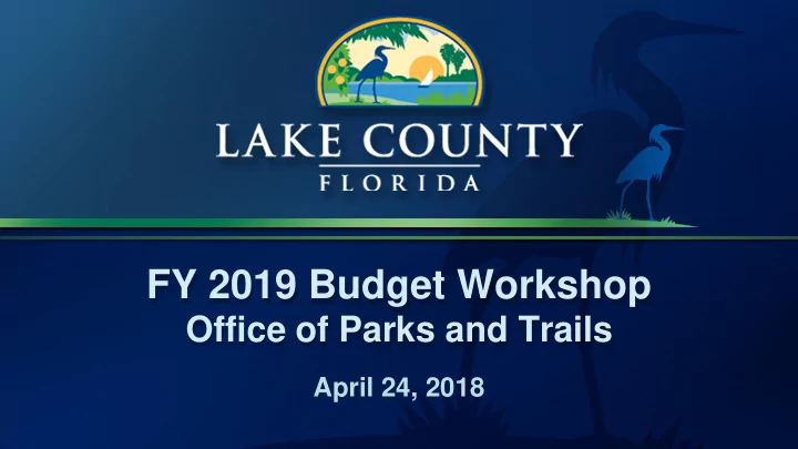 fy 2019 budget workshop