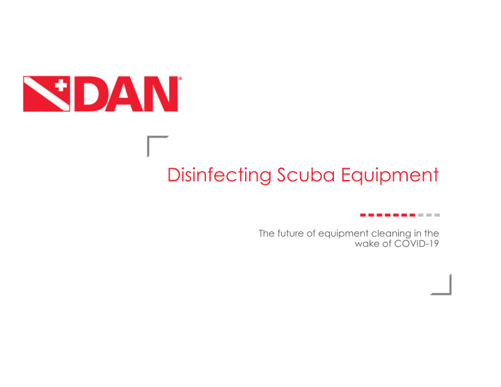 disinfecting scuba equipment