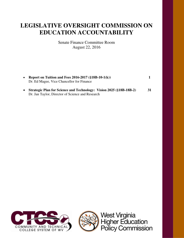 legislative oversight commission on education