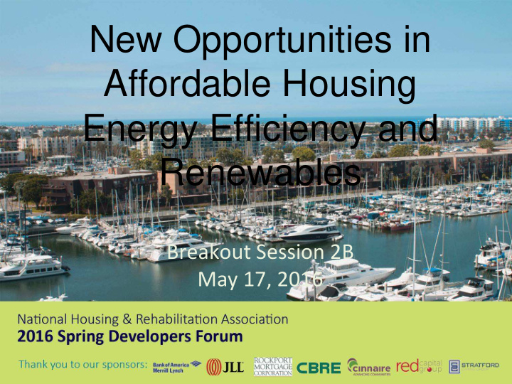 new opportunities in affordable housing energy efficiency