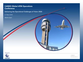 CANSO  07/03/2014  RECAT-2  Vincent TREVE,  EUROCONTROL SESAR Airport Unit WAC, 5 th March 2014
