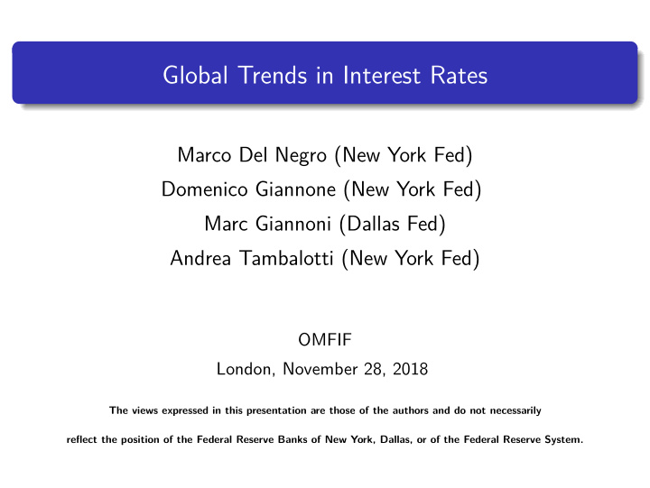 global trends in interest rates