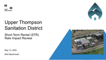 Upper Thompson  Sanitation District  Short-Term Rental (STR)  Rate Impact Review  May 12, 2020