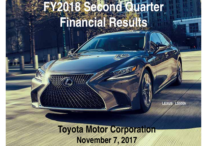 fy2018 second quarter financial results