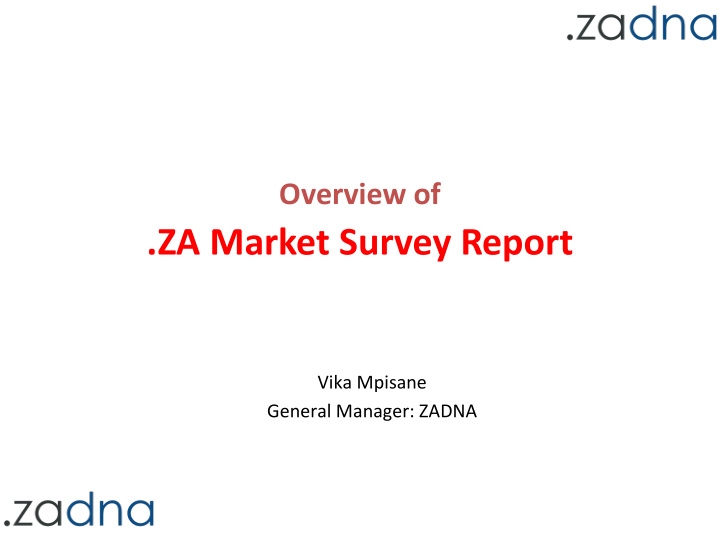 za market survey report