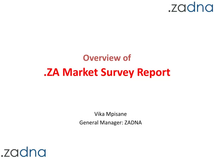 za market survey report