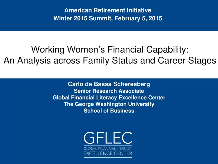 working women s financial capability