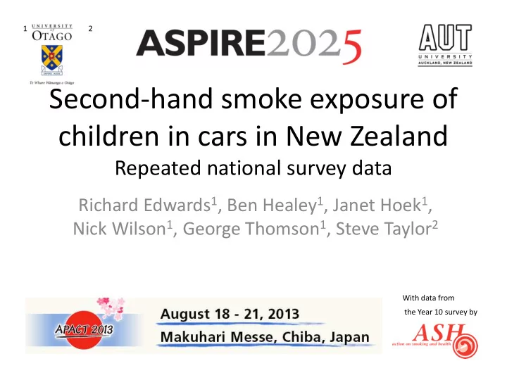 second hand smoke exposure of