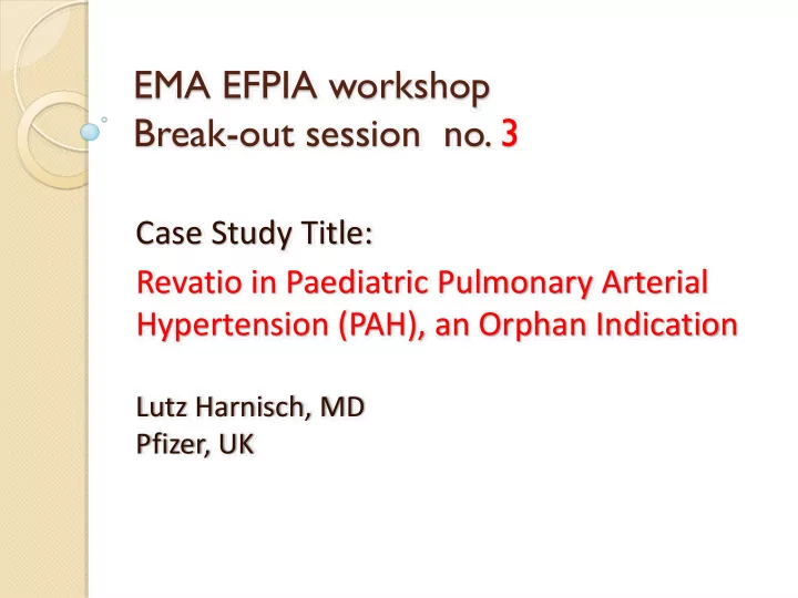 ema efpia workshop break out session no 3