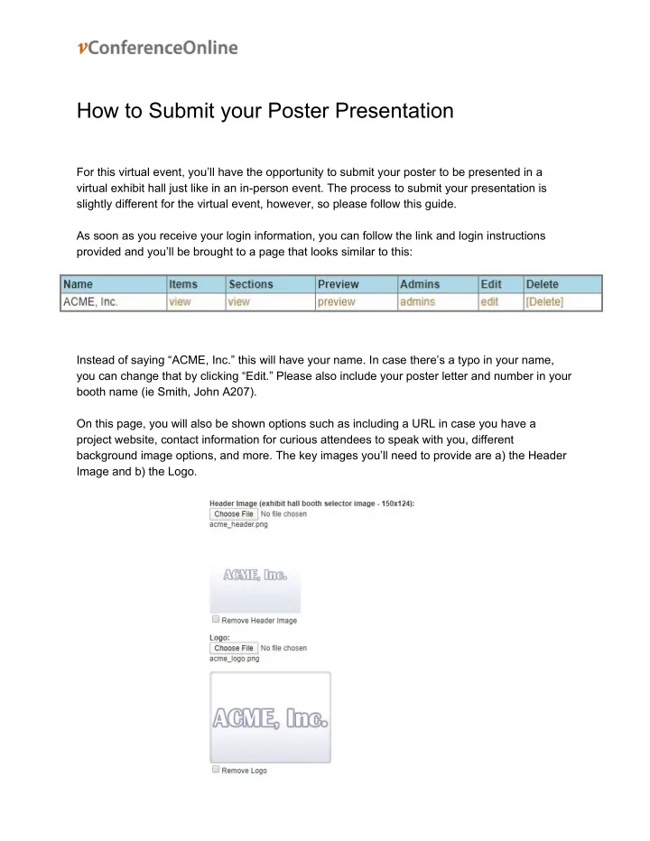 how to submit your poster presentation