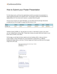 how to submit your poster presentation