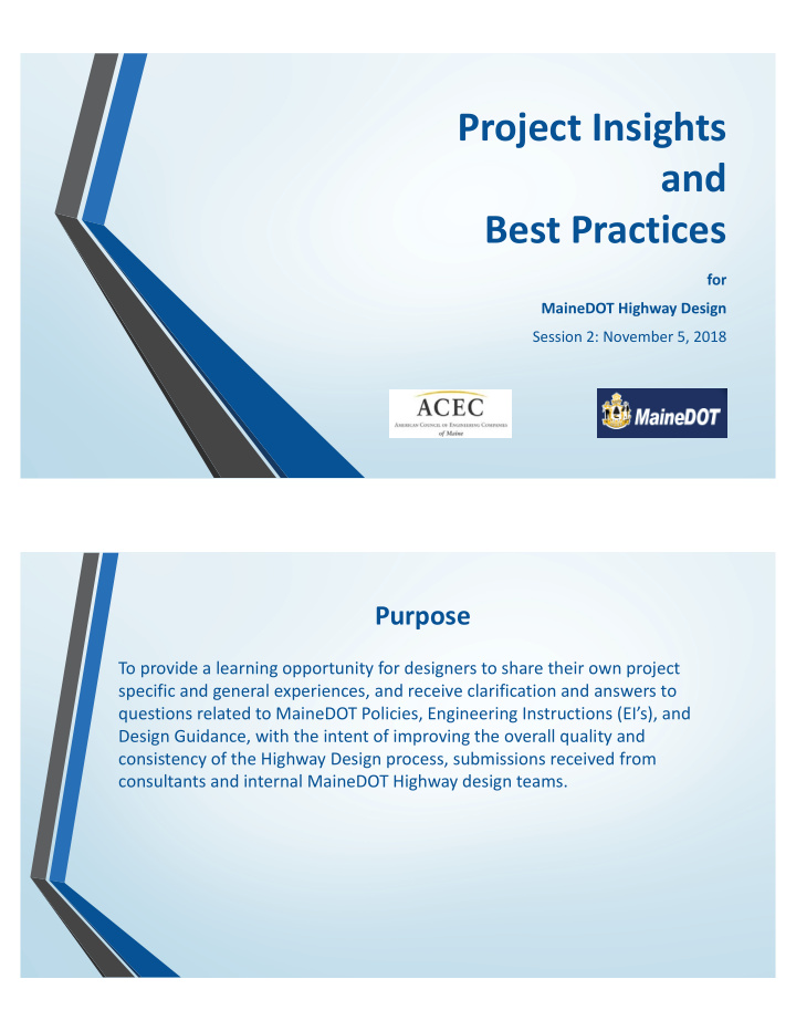 project insights and best practices