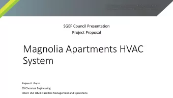 Magnolia Apartments HVAC   System  Rajeev  K.  Gopal    BS  Chemical