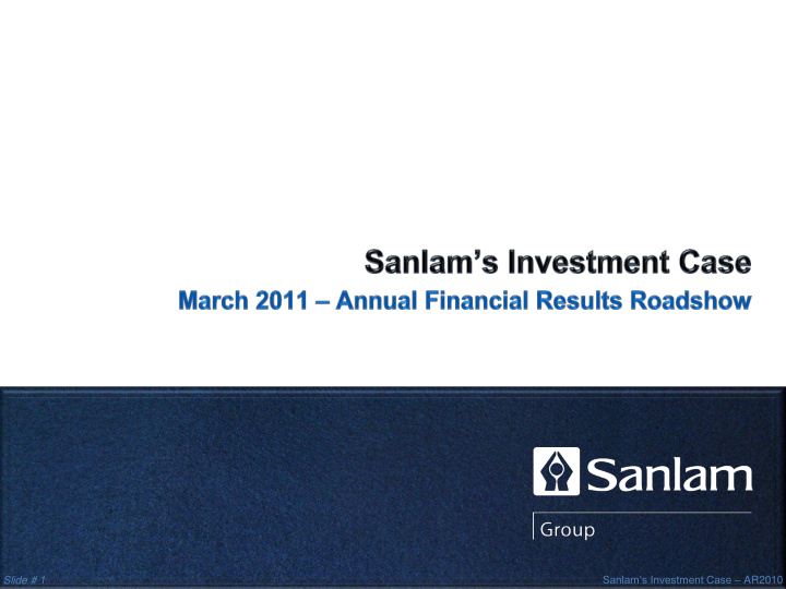 sanlam s investment case ar2010 sanlam s investment case