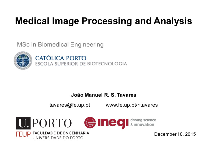 medical image processing and analysis
