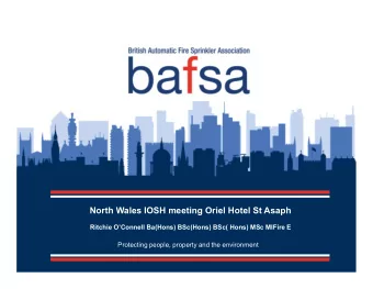 North Wales IOSH meeting Oriel Hotel St Asaph  Ritchie OConnell Ba(Hons) BSc(Hons) BSc( Hons)