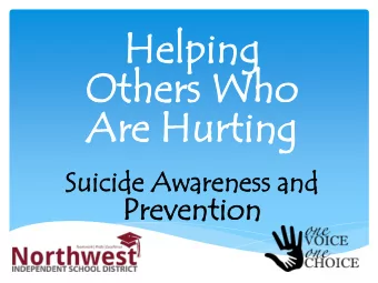 Oth  Others  ers Wh  Who  o  Are  Are Hu  Hurting  rting  Su  Suic  icide  ide Aw  Awar  areness