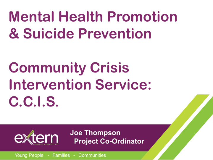 mental health promotion suicide prevention community