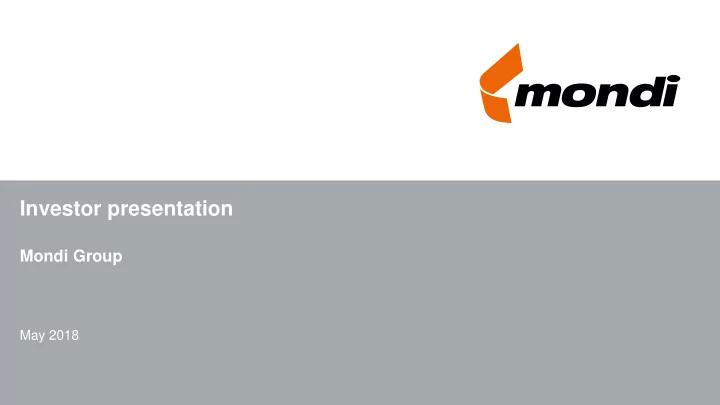 investor presentation