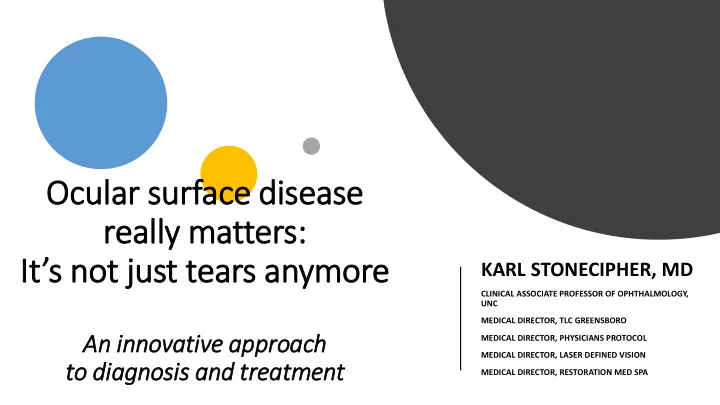 ocular surface dis isease really matters it s ot just