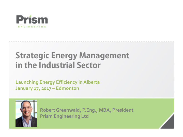 strategic energy management in the industrial sector