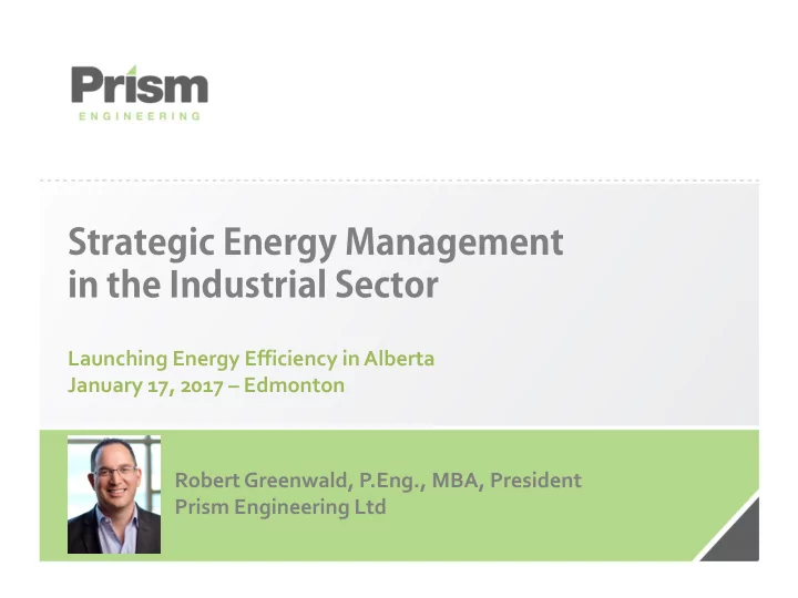 strategic energy management in the industrial sector
