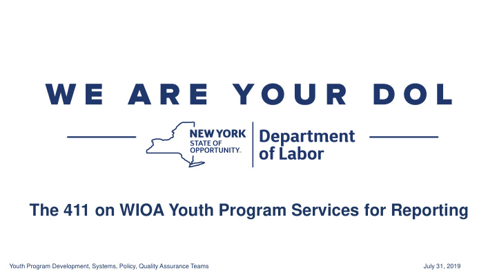 the 411 on wioa youth program services for reporting