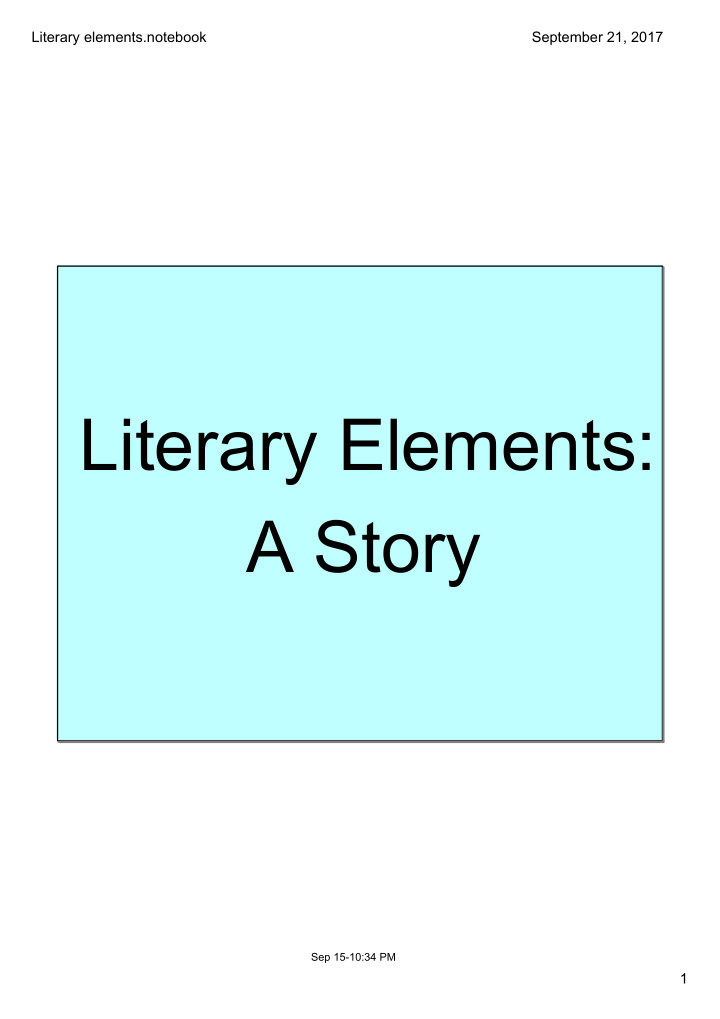 literary elements a story