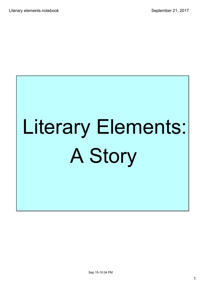 literary elements a story