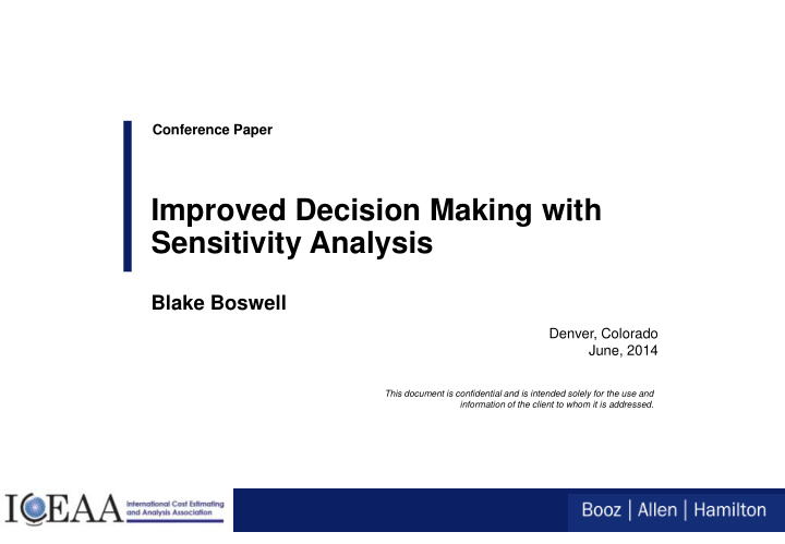 sensitivity analysis