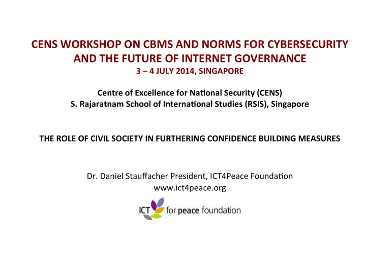 the role of civil society in furthering confidence