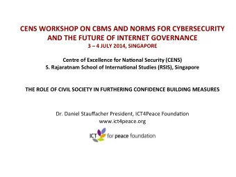 THE  ROLE  OF  CIVIL  SOCIETY  IN  FURTHERING  CONFIDENCE  BUILDING