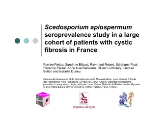 Scedosporium apiospermum  seroprevalence study in a large  cohort of patients with cystic  fibrosis