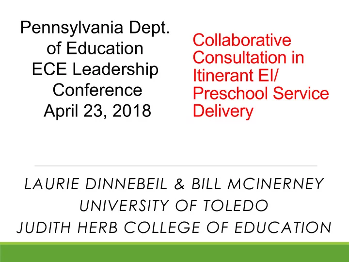pennsylvania dept collaborative of education consultation