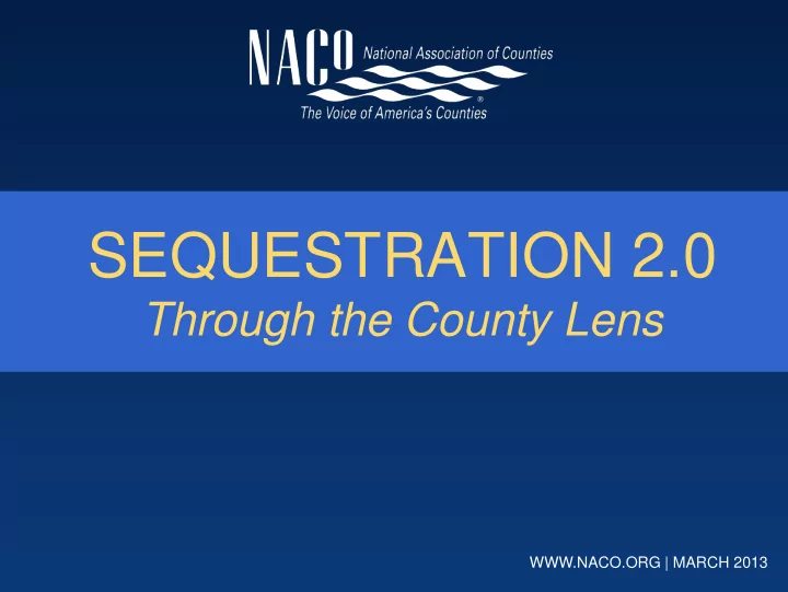 sequestration 2 0