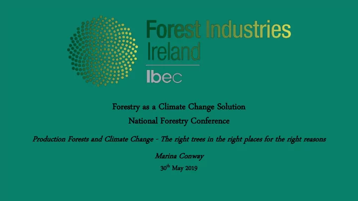 forestry restry as a cl climate ate change nge solut