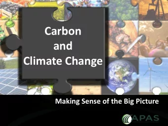 Carbon  and  Climate Change  Making Sense of the Big Picture  About Me Richard Boulding BSc Hons.