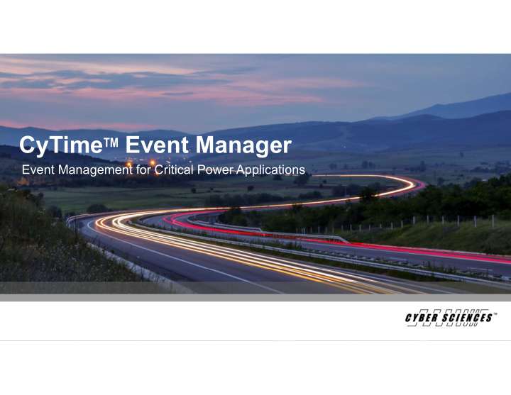 cytime tm event manager