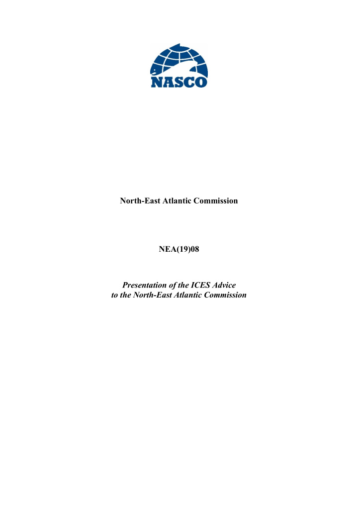 north east atlantic commission nea 19 08 presentation of