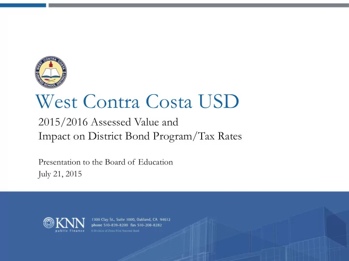 west contra costa usd